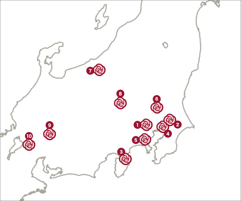 Highlight map of eastern Japan